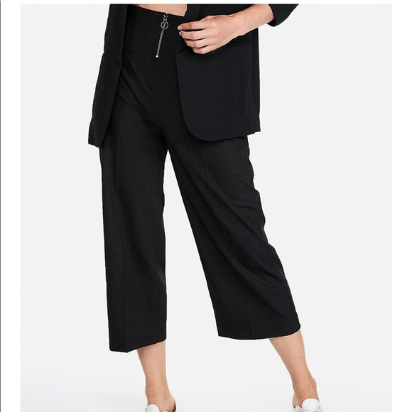 Express Super High Rise Wide Leg Crop Pant - Picture 5 of 7